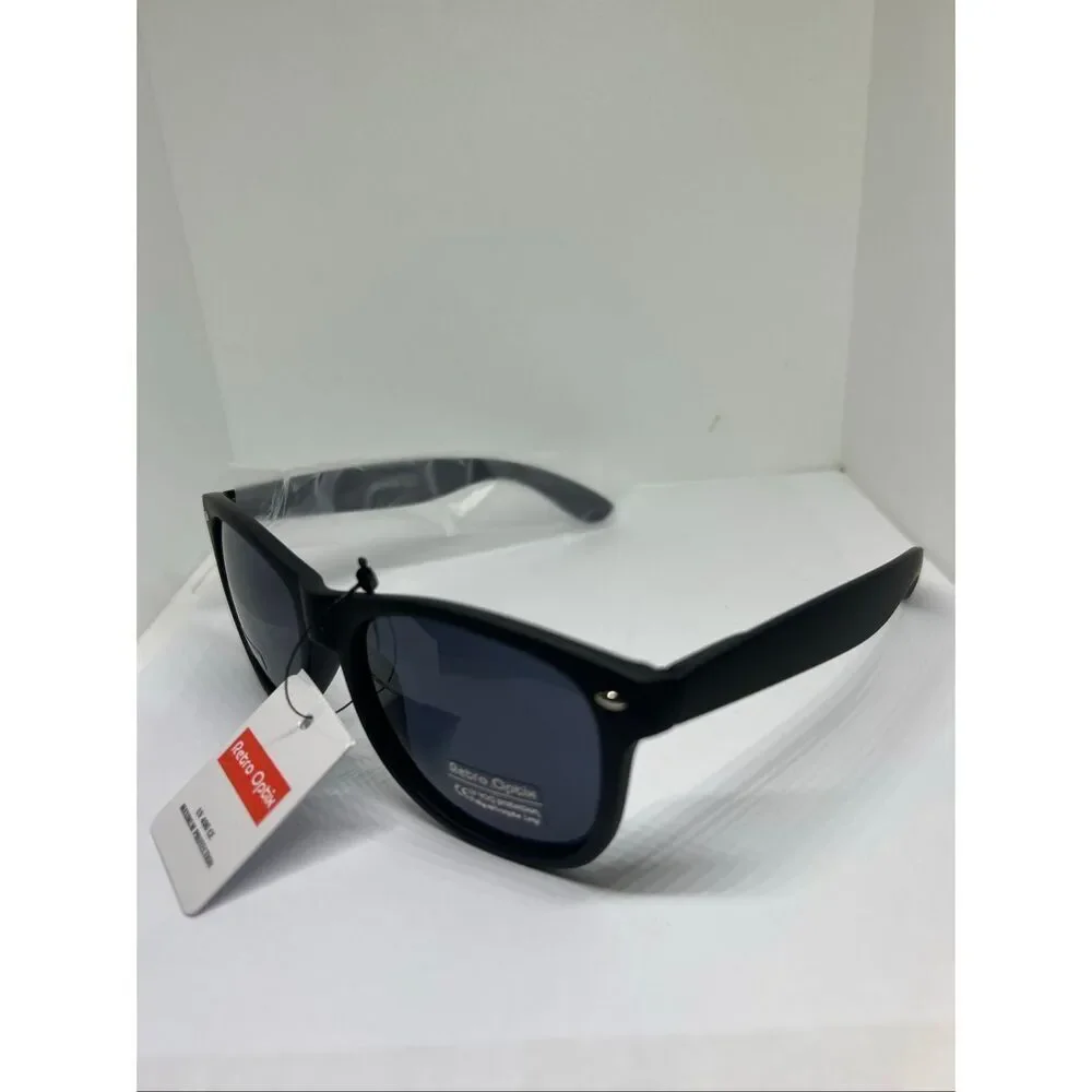Retro Optix Black Flex Fit Sunglasses UV400 Soft Frame Lightweight Comfort